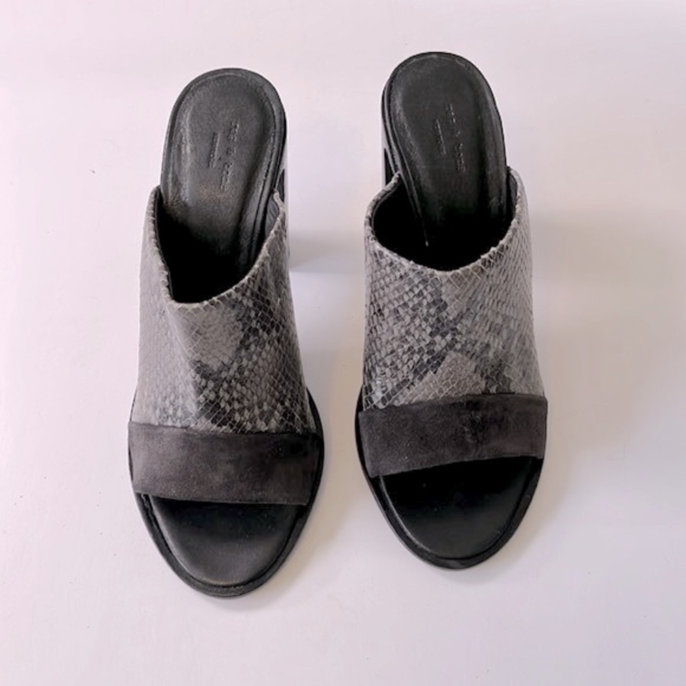 Rag & Bone 'Tristan' Suede Snake Print Leather Mu… - image 5